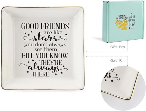 12% OFF LIMITID TIME DEAL HOME SMILE Ceramic Ring Dish Jewelry Tray for Mom Sister Friends