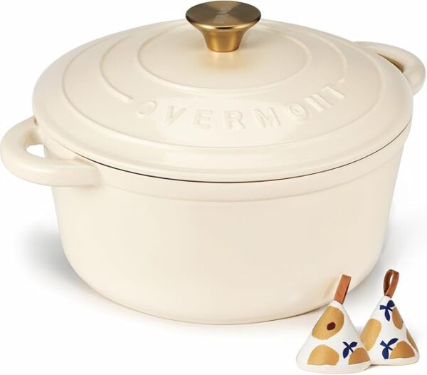 15% OFF LIMITID TIME DEAL Overmont Enameled Cast Iron Dutch Oven
