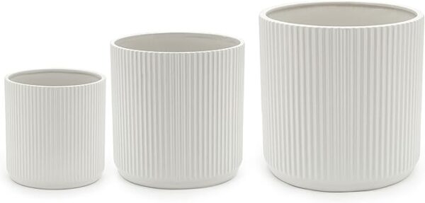 15% OFF LIMITID TIME DEAL  Basics Assorted Sizes Fluted Ceramic Round Indoor Outdoor