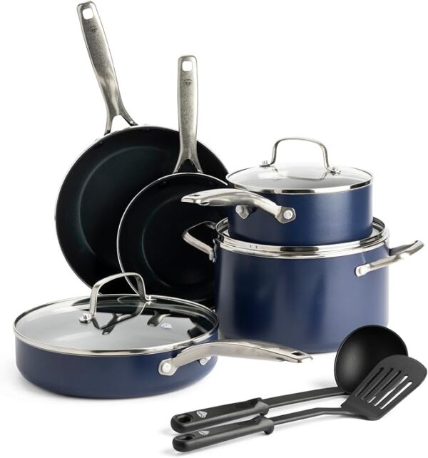 7% OFF LIMITID TIME DEAL Blue Diamond 10 Piece Cookware Set