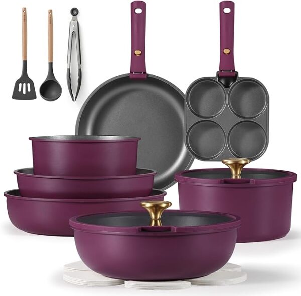 67% OFF LIMITID TIME DEAL CAROTE 19pcs Pots and Pans Set