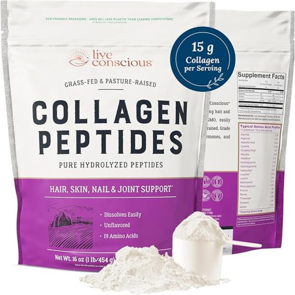 5% OFF LIMITID TIME DEAL Live Conscious Collagen Peptides Powder