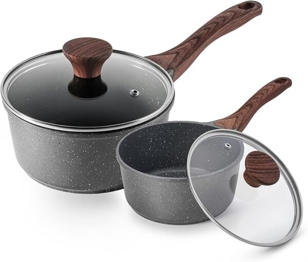 27% OFF LIMITID TIME DEAL SENSARTE Nonstick Sauce Pan with Lid Saucepan Set