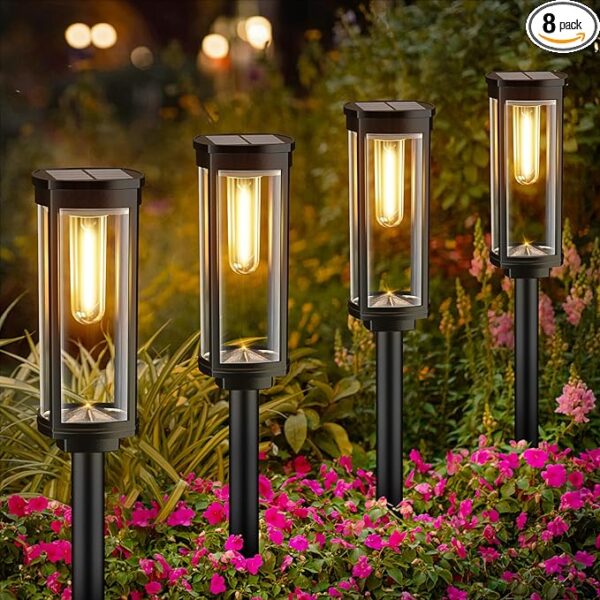 17% OFF LIMITID TIME DEAL Bright Solar Pathway Lights Outdoor, 8 Pack Solar