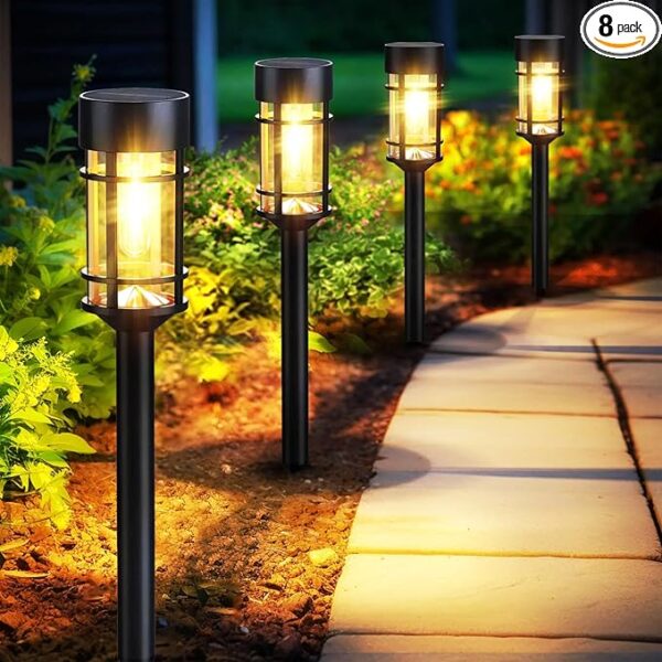 30% OFF LIMITID TIME DEAL Solar Pathway Lights, 8 Pack LED Solar Lights Outdoor Waterproof