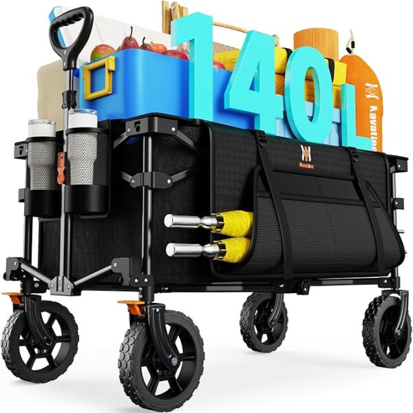 33% OFF LIMITID TIME DEAL Navatiee 140L Collapsible Foldable Wagon with Wheels
