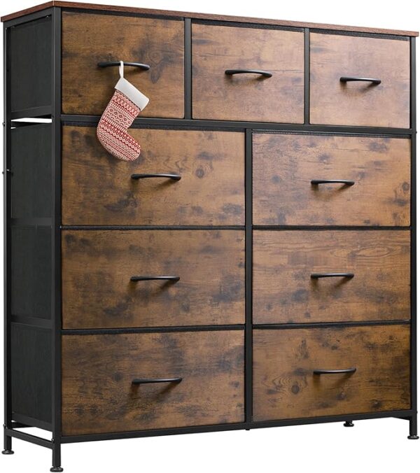 43% OFF LIMITID TIME DEAL WLIVE 9-Drawer Dresser, Fabric Storage Tower for Bedroom