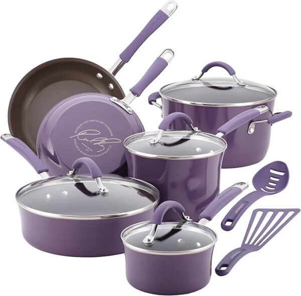 20% OFF LIMITID TIME DEAL Rachael Ray Cucina Nonstick Cookware Pots and Pans Set