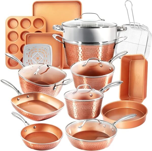 39% OFF LIMITID TIME DEAL Gotham Steel Hammered 20 Pc Ceramic Cookware Set