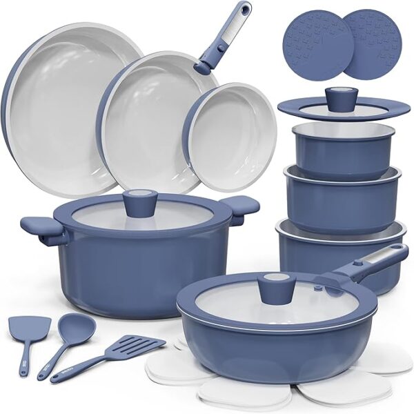 46% OFF LIMITID TIME DEAL CAROTE 25pcs Ceramic Cookware Set