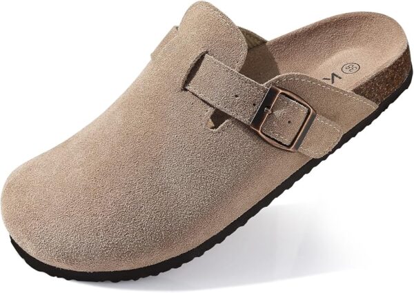 21% OFF LIMITID TIME DEAL KIDMI Women's Suede Clogs Leather